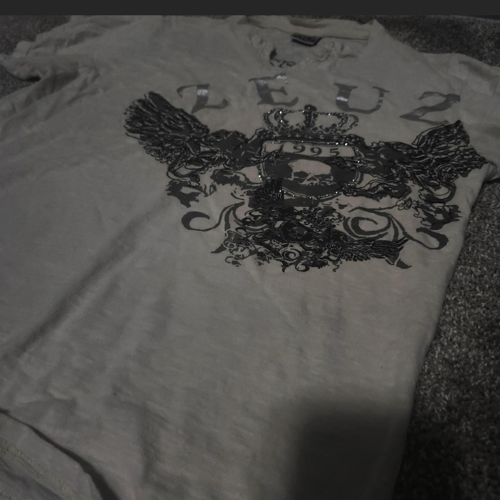 Zeus Graphic Tee With Rhinestone Detailing
